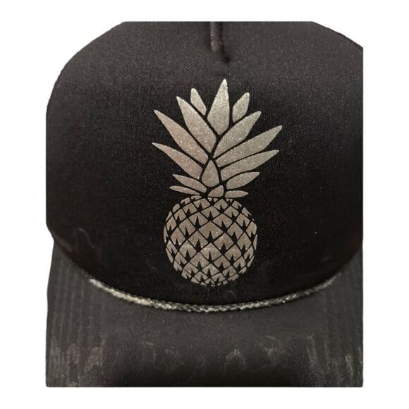 O’ Neill Pineapple Black Adjustable Trucker Hat - Picture 2 of 5